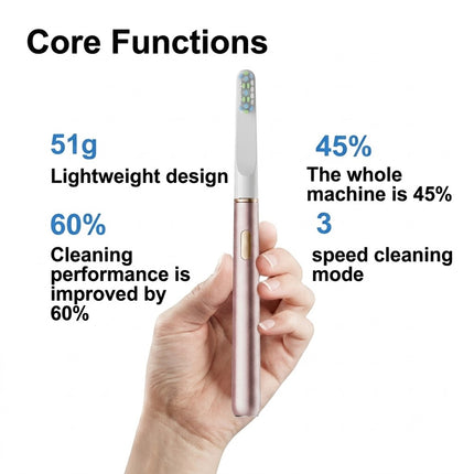 Sonic Toothbrush Rechargeable Electric Toothbrush with 2 Brush Heads  (Pink)