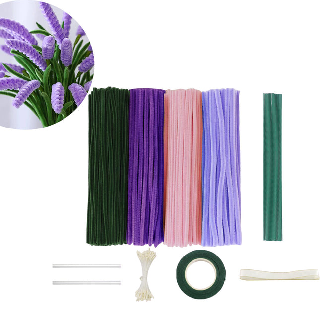 400 Pipe Cleaners Chenille Sticks Stem Assorted Plain Colours Craft 30cm C