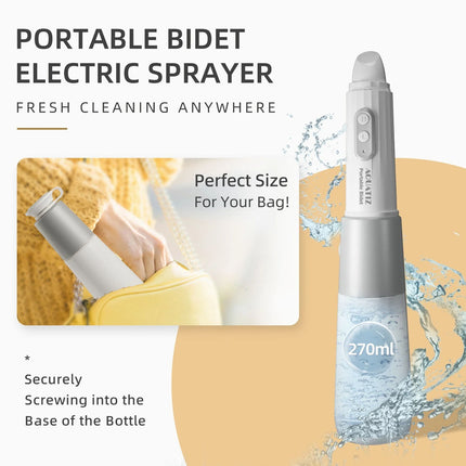 Aquatiz Portable Bidet for Travel, Electric Rechargeable Handheld Travel Bidet