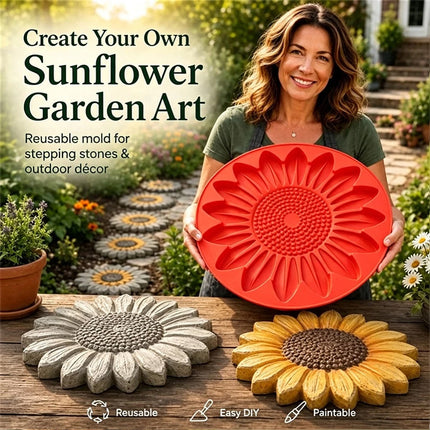 Sunflower Stepping Stone Mold Concrete Mold Stepping Stone Garden Path Decor
