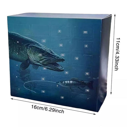 24 Days Fishing Lures Advent Calendar Christmas Countdown Fish Bait Xmas