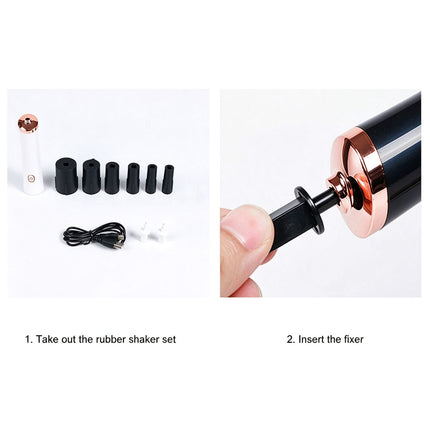Electric Eyelash Glue Shaker Nail Lacquer Shaker 6PCS Heads for Eyelash Glue Ink