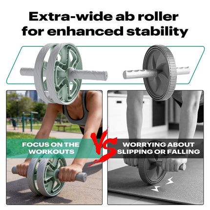 AB Roller Wheel Adjustable Wheel Fitness Core Workout Exercise Detachable Grey