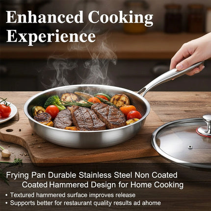Frying Pan Scratch-Resistant Non Stick Cookware Titanium Hammered Induction