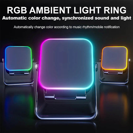 5-in-1 Wireless Induction Bluetooth Speaker Adjustable Phone Stand,Rechargeable