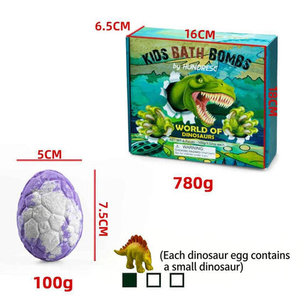 6PC/Box Dinosaur Bath Bombs for  with Surprise Inside, Natural Dino Egg Bath