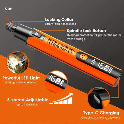 Mini Electric Engraving Pen Set Grinding Wood Jade Carving Polishing Machine