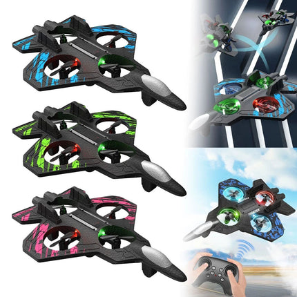2026 Upgraded Skyriders RC Jet Stunt Fighter Jet LED Lights 360 Flip Foam Plane