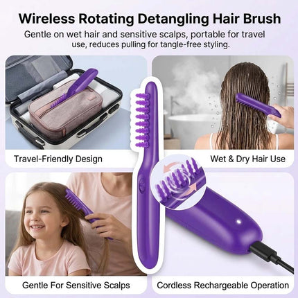 Electric Detangling Brush Portable Adult Wet Dry Hair Detangler