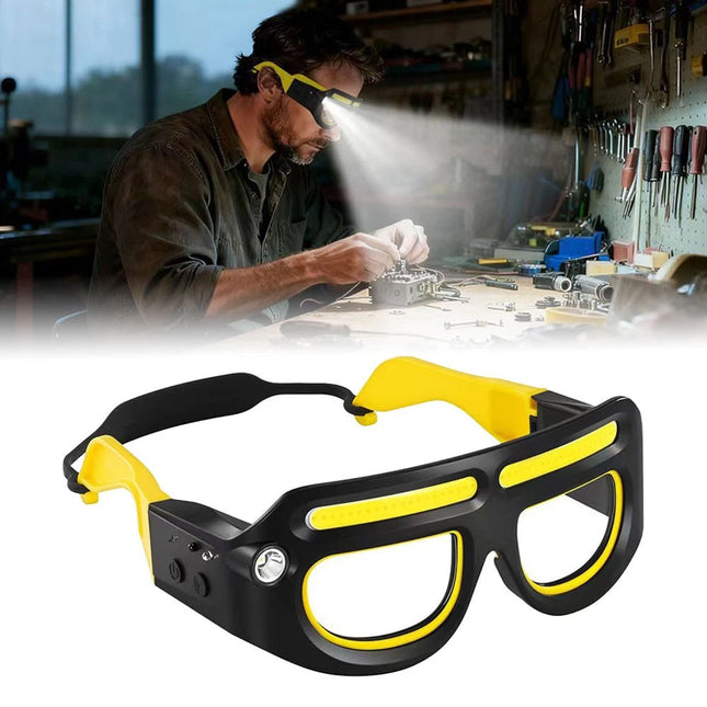 Glasses with Lights Rechargeable Headlamp LED Flashlight Glasses Light