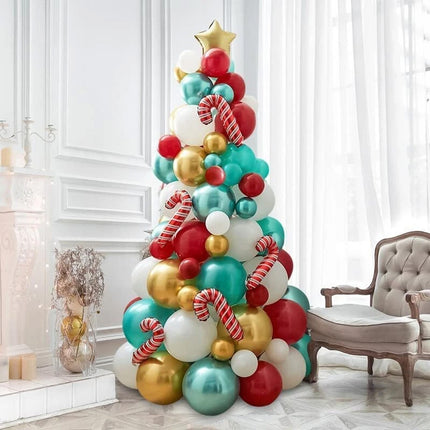 96PC Red White Christmas Tree Balloon Kit Xmas Party Decorations Garland Arch Ki