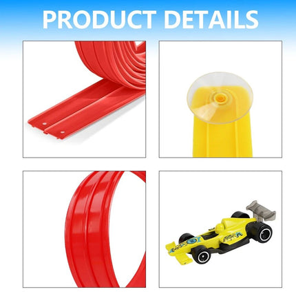 5m Flexible Race Track Roll Up Car Track Include 4 Alloy Xmas Gifts