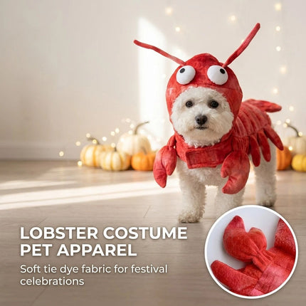 Dog Lobster Costume Pet Cat Party Clothes Halloween Cosplay Dress, Puppy Red