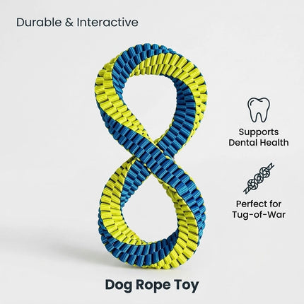 Nordsprite Dental Cleaning Tug Toy for Dogs,Washable Figure-8 Double-Loop Design