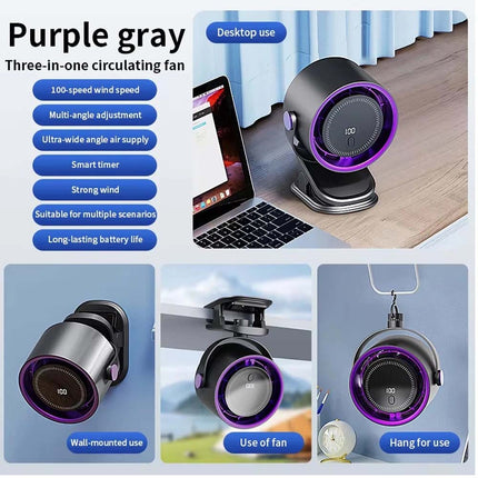 Desk Fan Portable Electric Table Desktop 360° Adjustable Air Circulator Fan