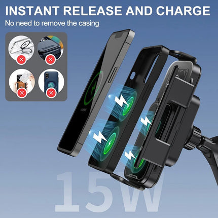 Universal Dual Coil Foldable Phone Holder Car Wireless Charger Car Phone Mount