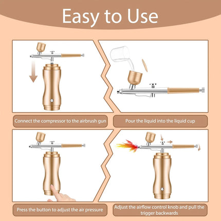 Portable Nail Air Brush with Compressor Nails Art Cake Painting Craft Airbrush