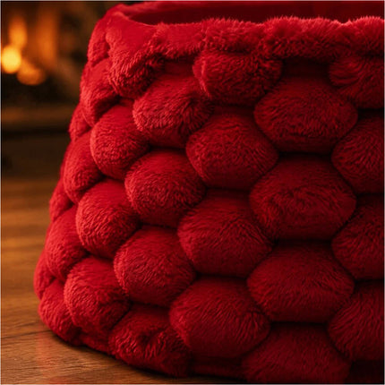 Foldable Tree Bottom Decoration Round Xmas Tree Base Decor Family Holiday Red