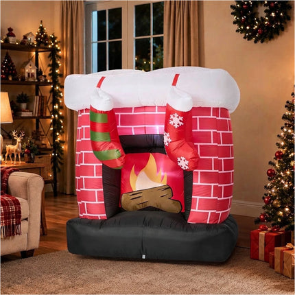 1.5M Christmas Inflatable Fireplace LED Light Indoor Outdoor Decor