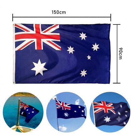 2Pcs Large Australian Aussie Flag Australia Anzac Day Oz Heavy Duty Outdoor 90x150cm