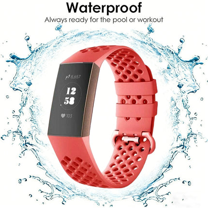 Fitbit Charge 3 4 Watch Soft Silicone Sports Replacement Band Wrist Strap Red
