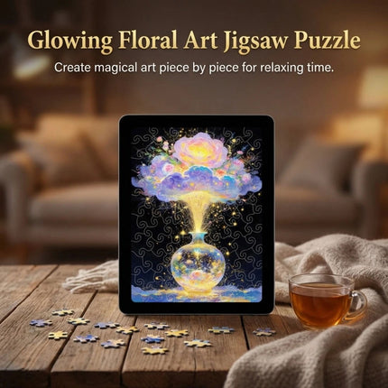 Acrylic Floral Puzzle Art Decor Transparent Flower Vase Ornament Home Decoration