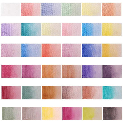 36 Colours Metallic Watercolour Set Includes Mixing Wells & Paint Brush