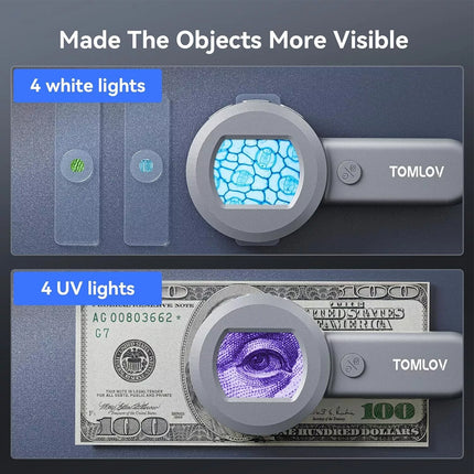 Handheld Digital Microscope Amplification Function&UV light for Xmas gift