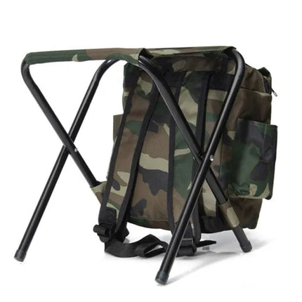 2 in 1 Folding Fishing Chair Bag Fishing Backpack Chair Stool Wear-resistant