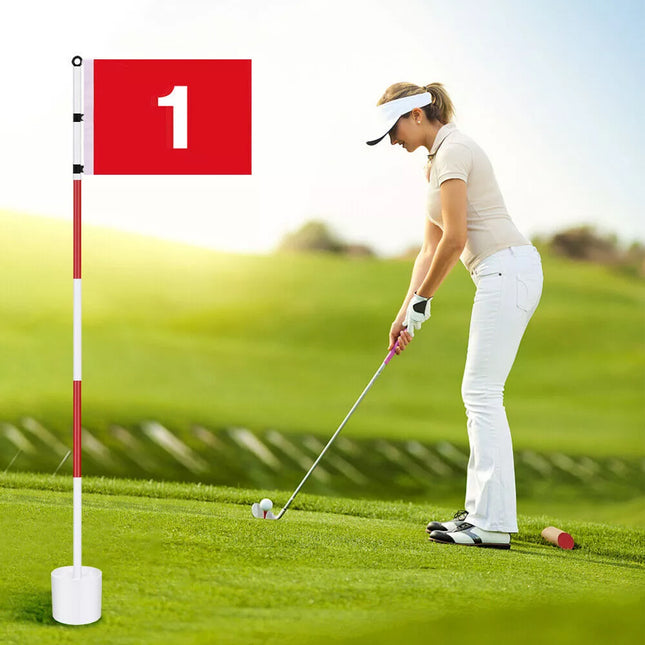 Golf Practice Hole Pole Cup Flag Backyard Stick Putting Flagstick Set 195CM C