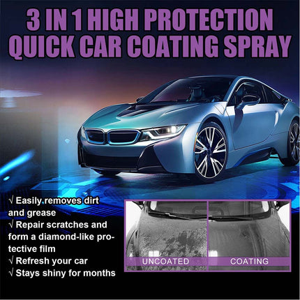 2Pcs 3Car Wax Polish Spray  in 1 High Protection quick Car Coat Ceramic Coating Spray Hydrophobic +Sponge+Towel - Image 7
