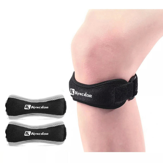 2Pcs Grey Knee Strap Patella Jumper GEL Runner Tennis Football Sports Knee Brace Support - Image 1