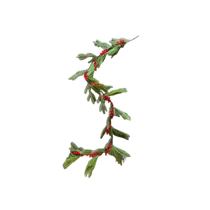 1.8M Christmas Pine & Red Berry Garland Artificial Festive Greenery Decor