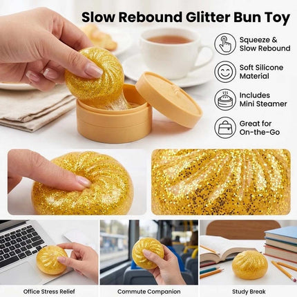 12X Dumpling Squishies Toy Giant Glitter Dumpling Colorful Dumplings Squeeze Toy Christmas Gift
