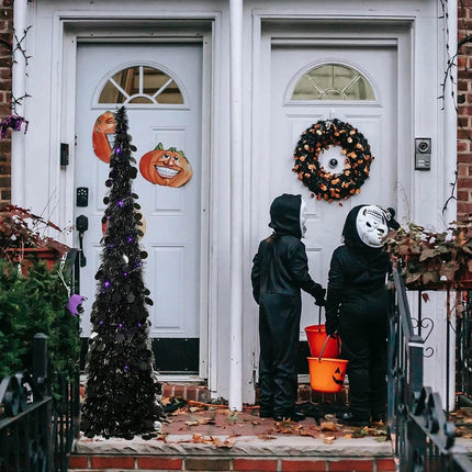 5ft Christmas Black Tree Xmas Home Decor With 100 Lights For Halloween Christmas