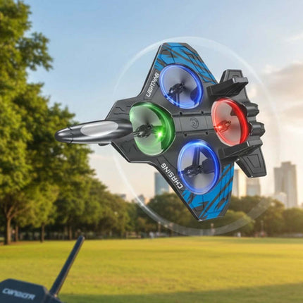 Foam Remote Control Airplane with Light RC Plane 360° Flip Fighter Jet Toy Drone
