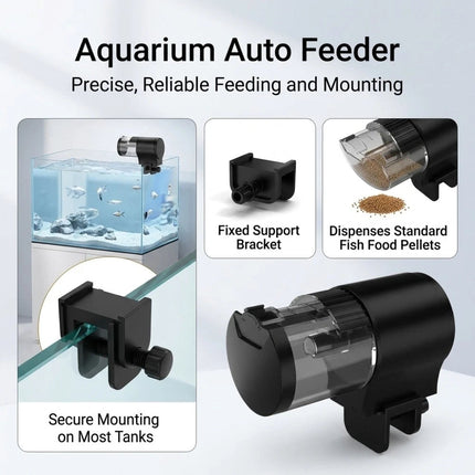 Automatic Fish Feeder 100ML Capacity Battery Operated for Aquarium Fish Tank