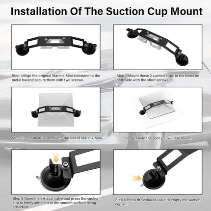 Starlink Mini Suction Cup Mount Car Mounting Kit for Cars Windows & Sunroofs