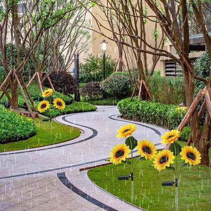 2x Solar Power Garden Stake Lights Sunflower LED Flower lawn Decor Lamp Outdoor