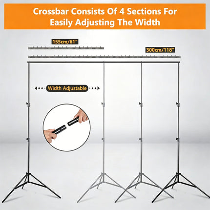 2.5X3M Photograph Background Support Adjustable Photo Backdrop Stand Kit +BAG