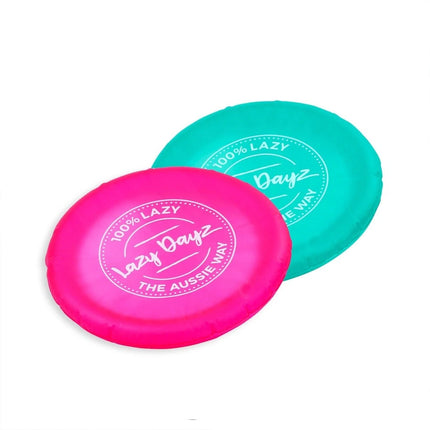 Inflatable Frisbee Game Flying Disc Flying Beach Pool Outdoor Game LazyDayz Pink+Teal
