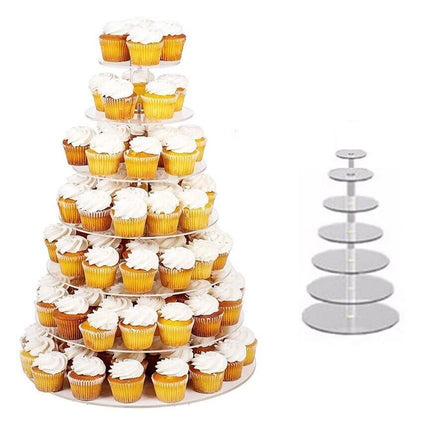 7Tier Acrylic Clear Round Cupcake Cake Stand Birthday Wedding Party