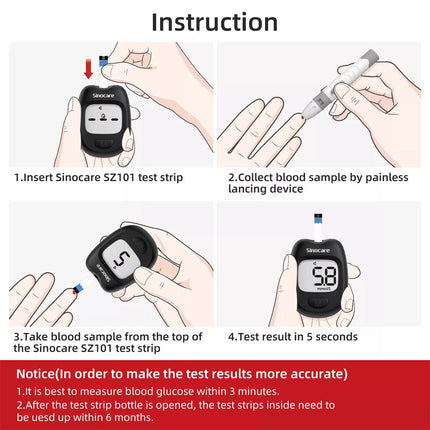 Blood Glucose Monitor Diabetes Kit Blood Sugar Meter with 100 Test Strips