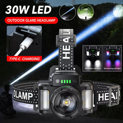 LED Headlamp Camping Rechargeable Headlight Head Torch Fishing Light