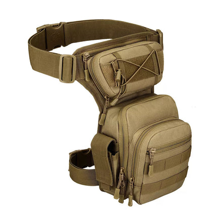 Men Drop Leg Bag Tactical Molle Thigh Waist Fanny Pack Hiking Cycling Outdoor