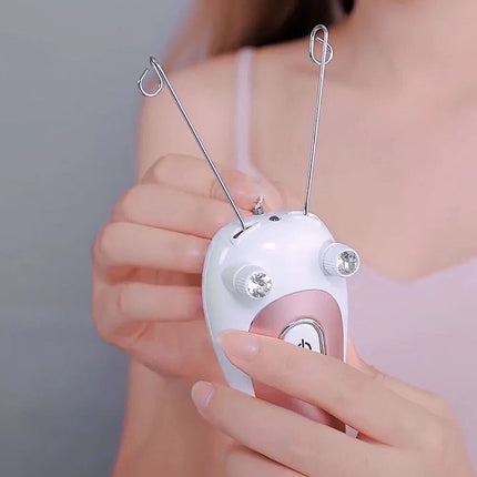 Electric Threading Epilator Face Body Threader Hair Remover USB Charging (Rose Gold)