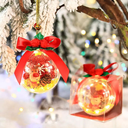 10X Clear Plastic Ball Christmas Baubles Fillable Xmas Tree Ornament Deco