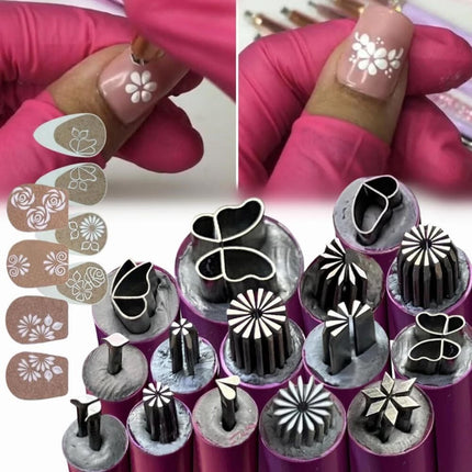 15X Patterns Nail Art Stamp Pen Precision Stamp Pen DIY Nail Art Dotting Tool