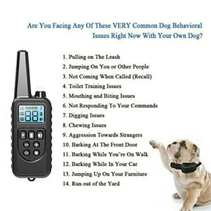 Electric Dog Training Collar Dog Anti Bark Stop Rechargeable Waterproof w Remote