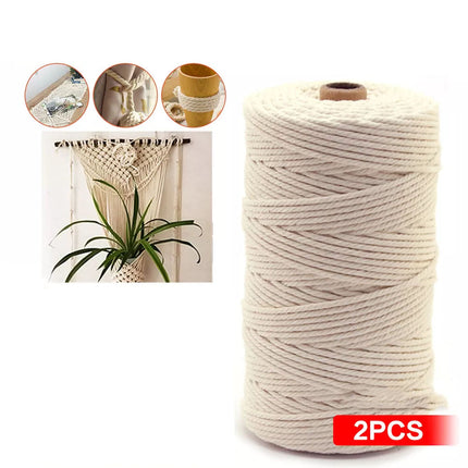 4mm Natural Cotton Rope Cord String Twisted Beige Craft Macrame Artisan